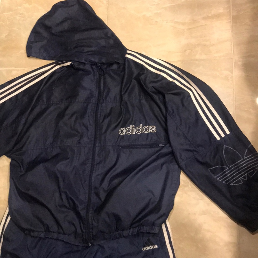 Adidas hoodie vintage windbreaker suit...